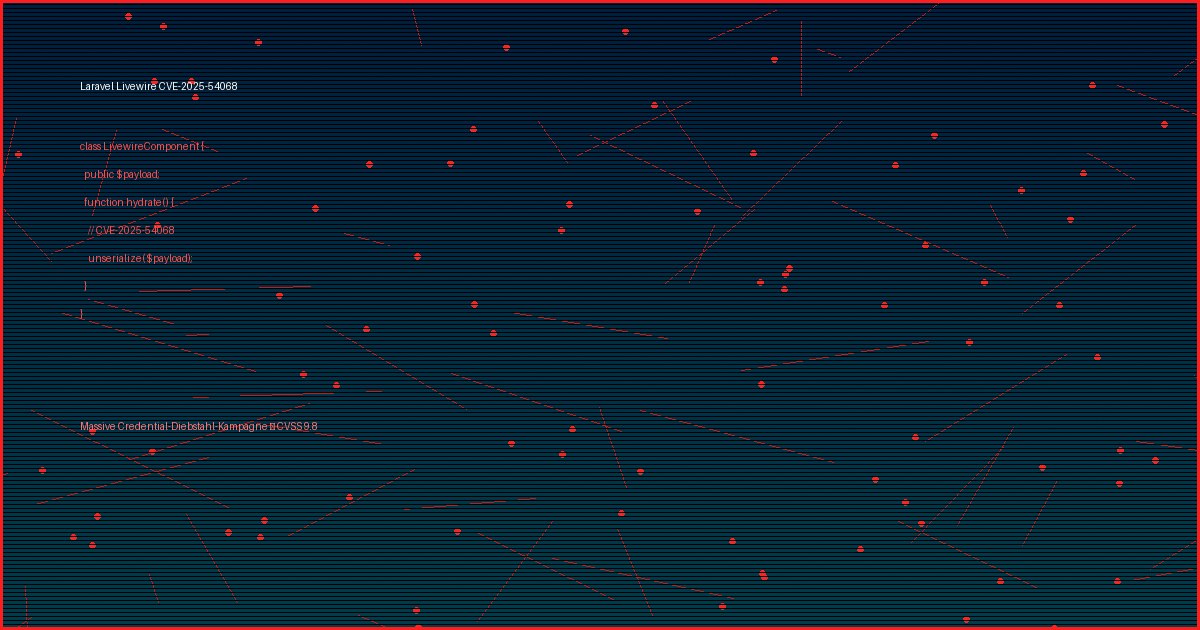 Mehr über den Artikel erfahren CVE-2025-54068: Laravel Livewire v3 unter massiver Credential-Diebstahl-Attacke – CISA warnt